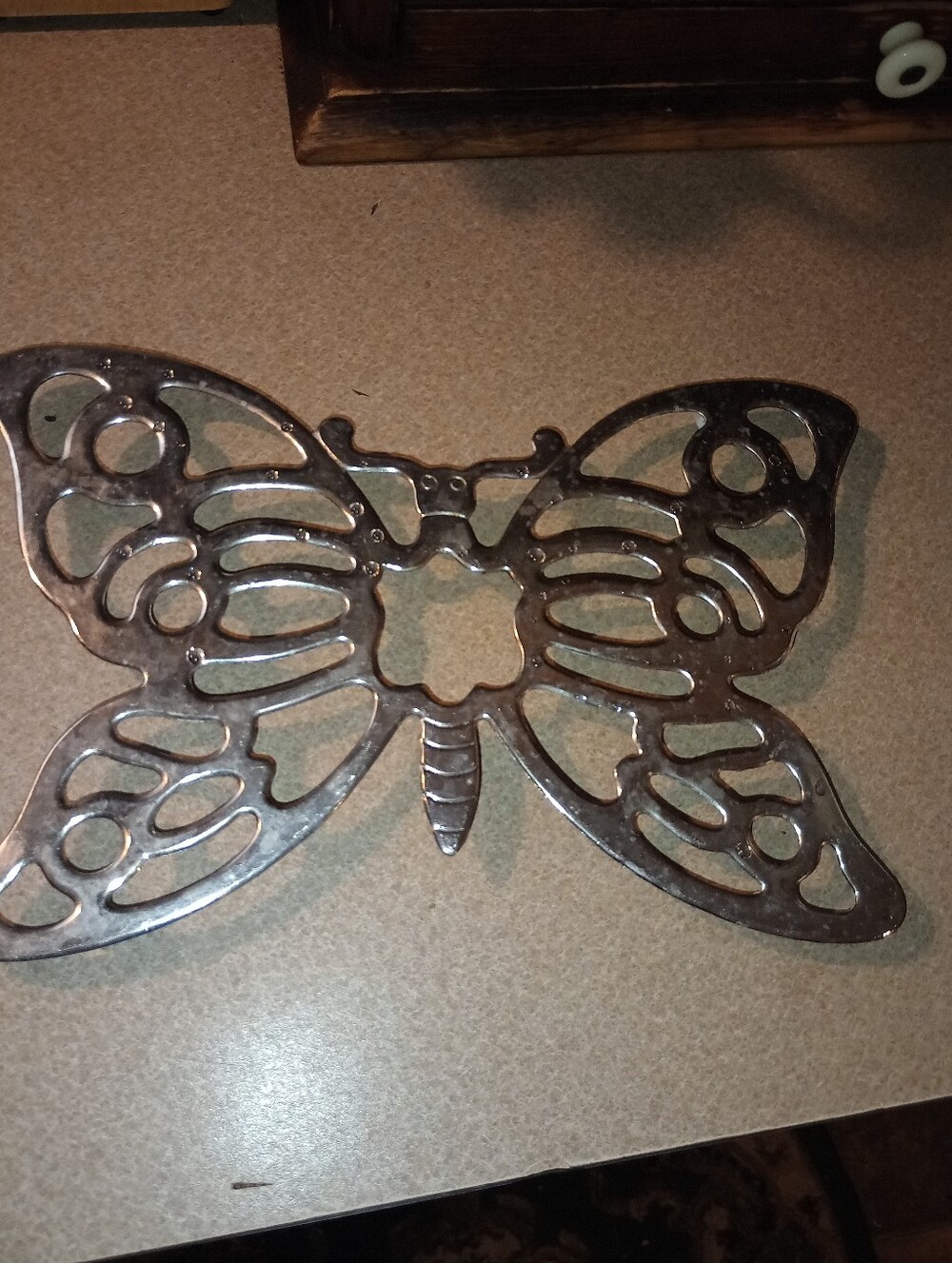 Decorative Vintage Leonard's Silver Plate Butterfly Trivet